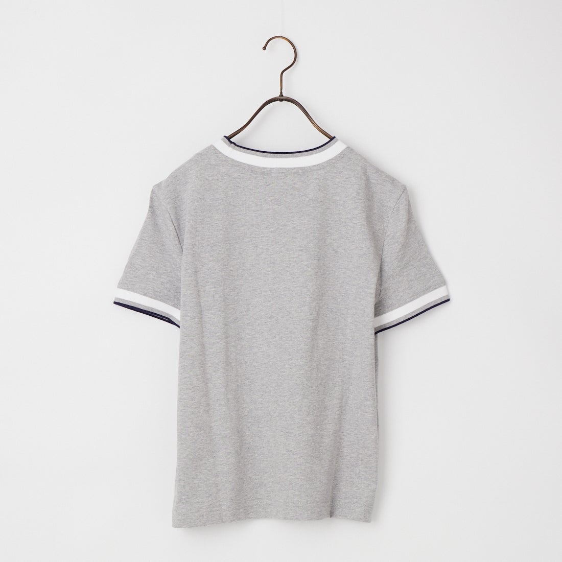 Calvin Klein [カルバンクライン] モノグラムロゴ刺繍 ストライプトリム Tシャツ [47F226G] P79