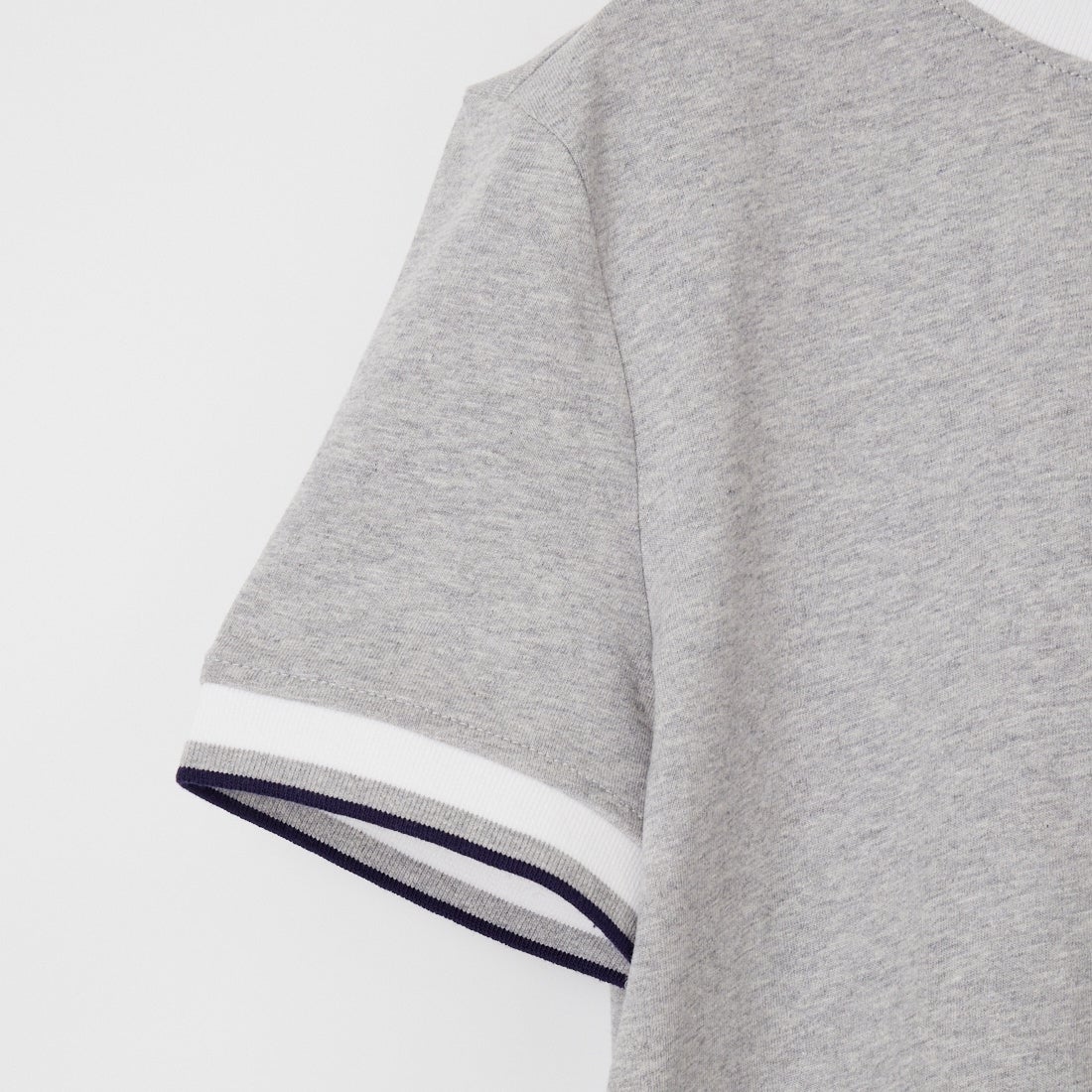 Calvin Klein [カルバンクライン] モノグラムロゴ刺繍 ストライプトリム Tシャツ [47F226G] P79