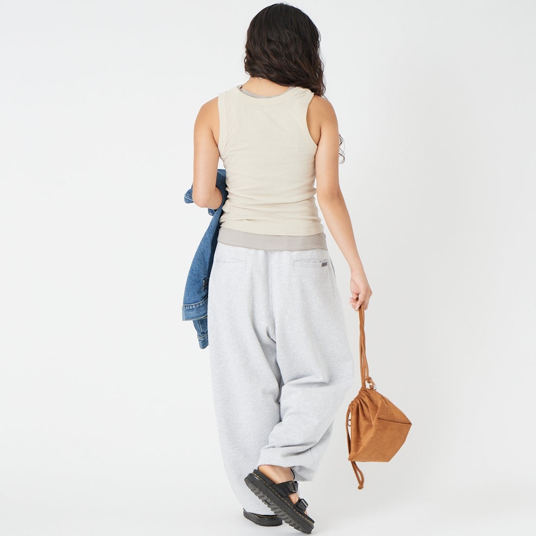 Health knit [ヘルスニット] タンクトップセット [HR26S-L303] 07 GRAY &&モデル身長：162cm 着用サイズ：F&&