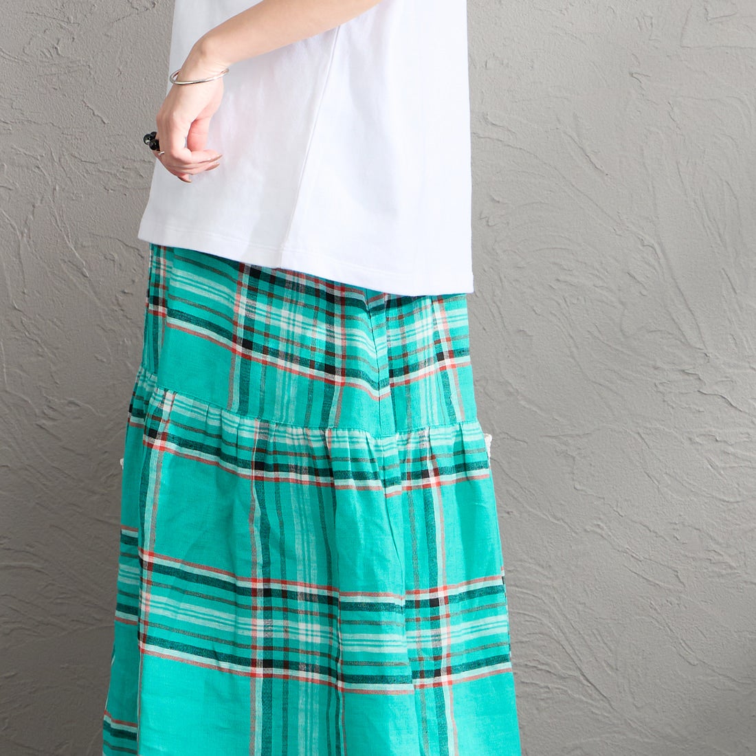 DANTON [ダントン] ドルマンスリーブ 無地Tシャツ [DT-C0403CJJ] WHITE &&モデル身長：150cm 着用サイズ：S&&
