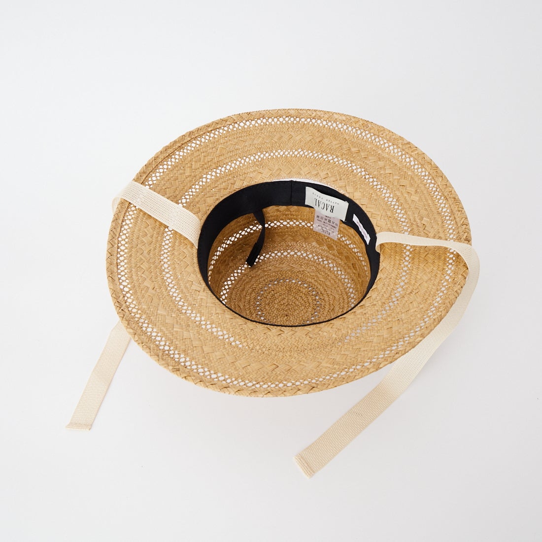 RACAL [ラカル] カンピボーダーレース編みサンハット [RL-26-052W] NATURAL