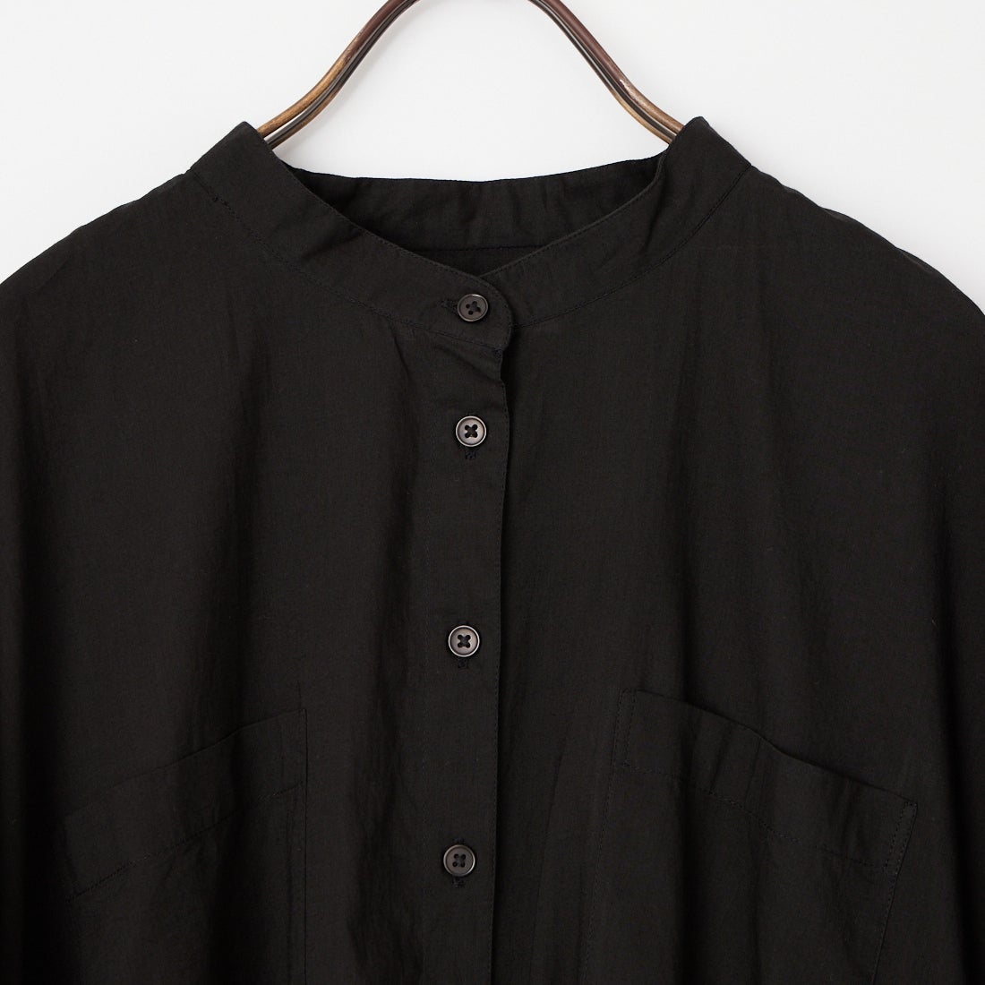 soil [ソイル] バンドカラー バックサイドギャザーワンピース [NSL26004] 9900 BLACK