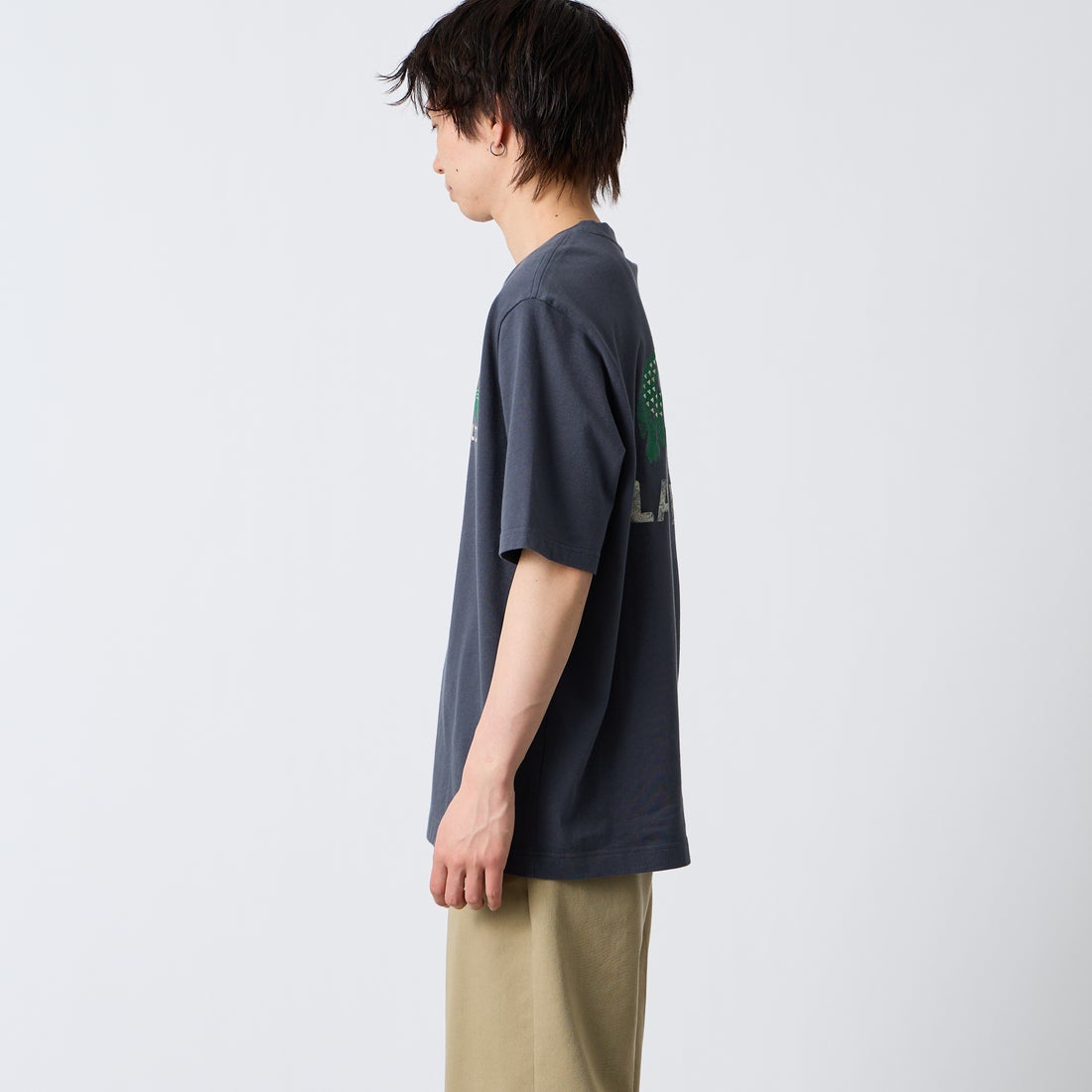 LACOSTE [ラコステ] ビンテージロゴ Tシャツ [TH9425] S5T GRAPHI &&モデル身長：177cm 着用サイズ：3&&