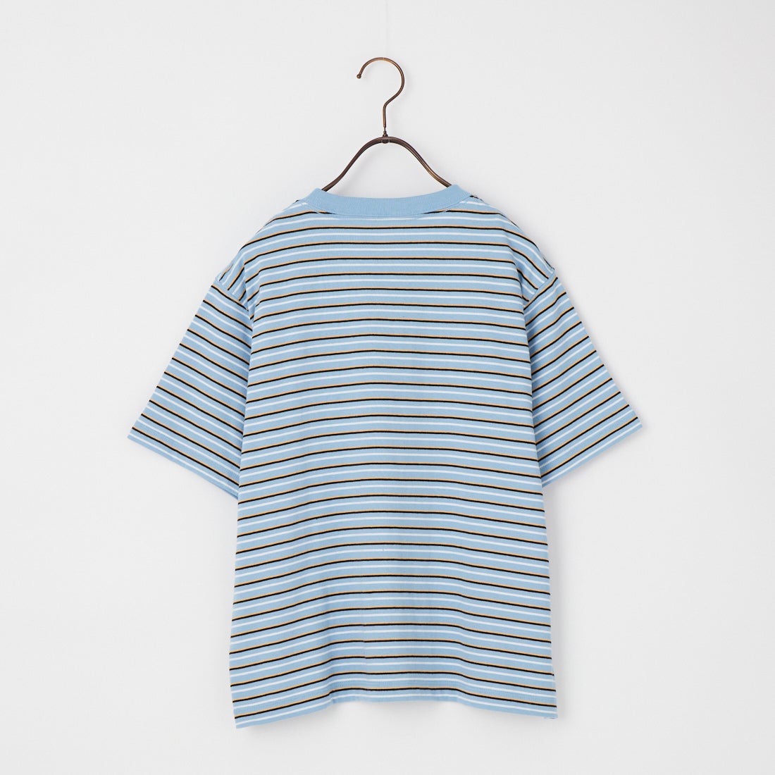 DANTON [ダントン] ショート丈 ストライプ半袖Tシャツ [DT-C0404CJJ] BLU/ORANGE