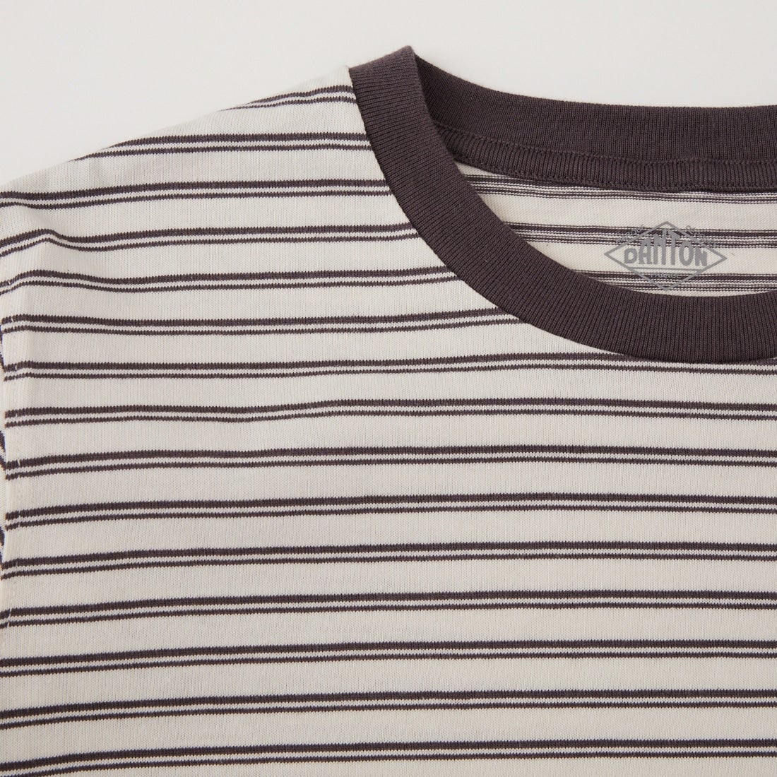 DANTON [ダントン] ショート丈 ストライプ半袖Tシャツ [DT-C0404CJJ] ECR/DK.BEG