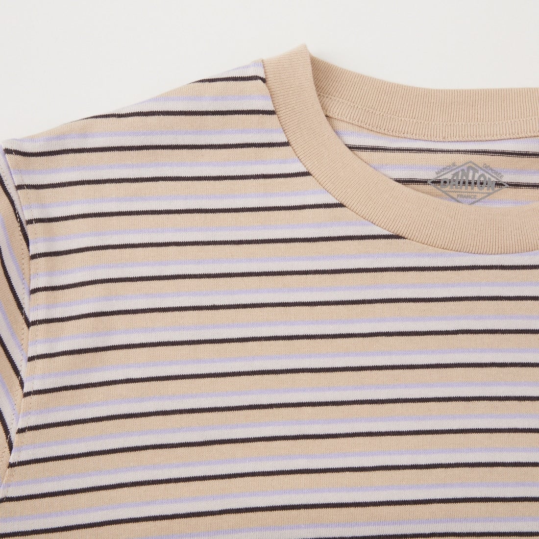 DANTON [ダントン] ショート丈 ストライプ半袖Tシャツ [DT-C0404CJJ] BEG/PURPLE