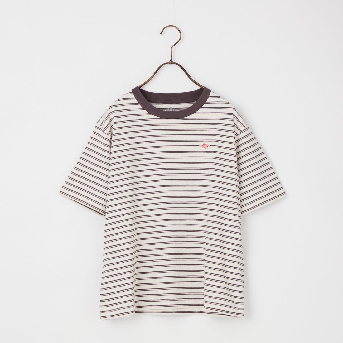 DANTON [ダントン] ショート丈 ストライプ半袖Tシャツ [DT-C0404CJJ] ECR/DK.BEG
