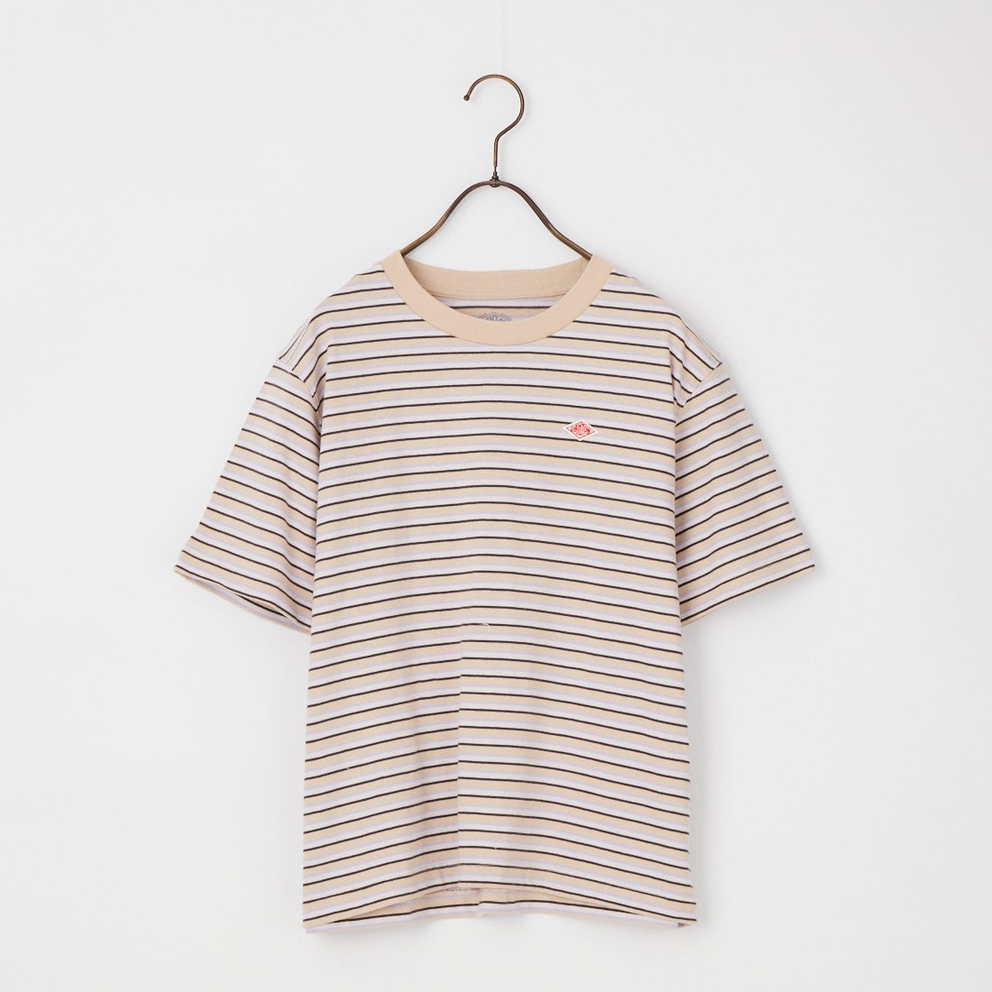 DANTON [ダントン] ショート丈 ストライプ半袖Tシャツ [DT-C0404CJJ] BEG/PURPLE