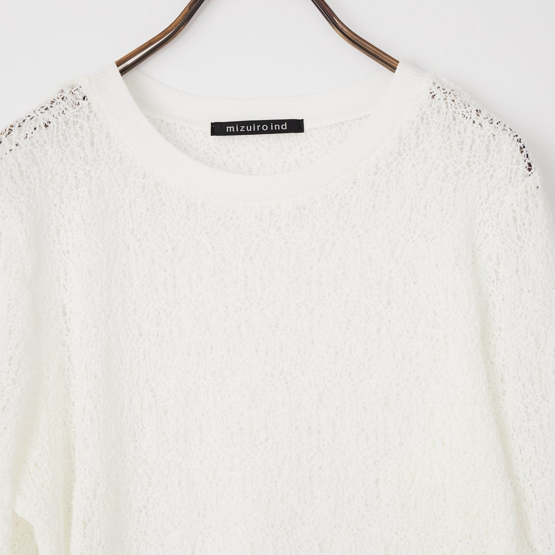 mizuiro ind [ミズイロインド] レースクルーネックTシャツ [1-210080] 11 OFF WHI