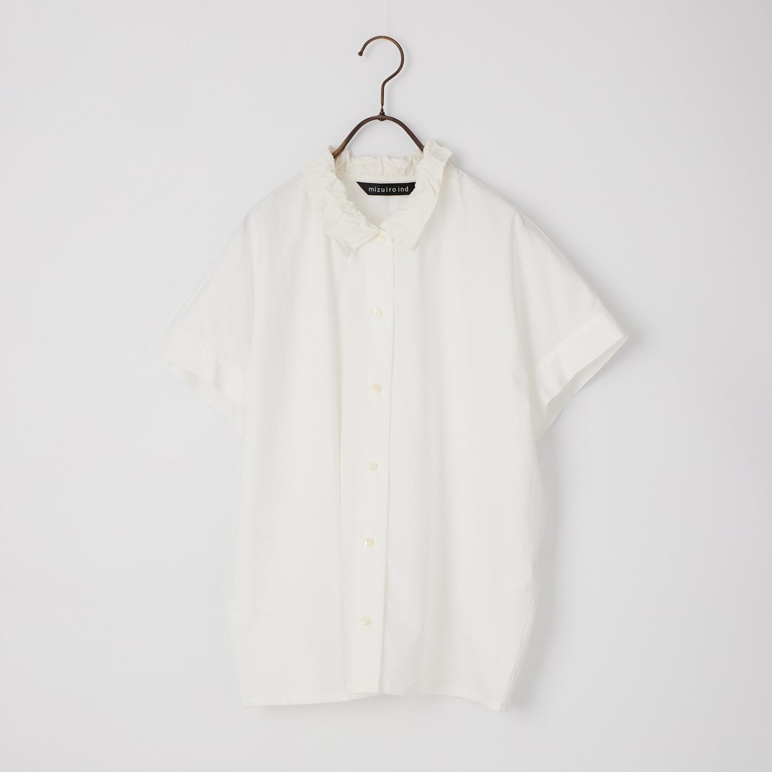 mizuiro ind [ミズイロインド] ワッシャーカラーワイドシャツ [1-230155] 11 OFF WHI