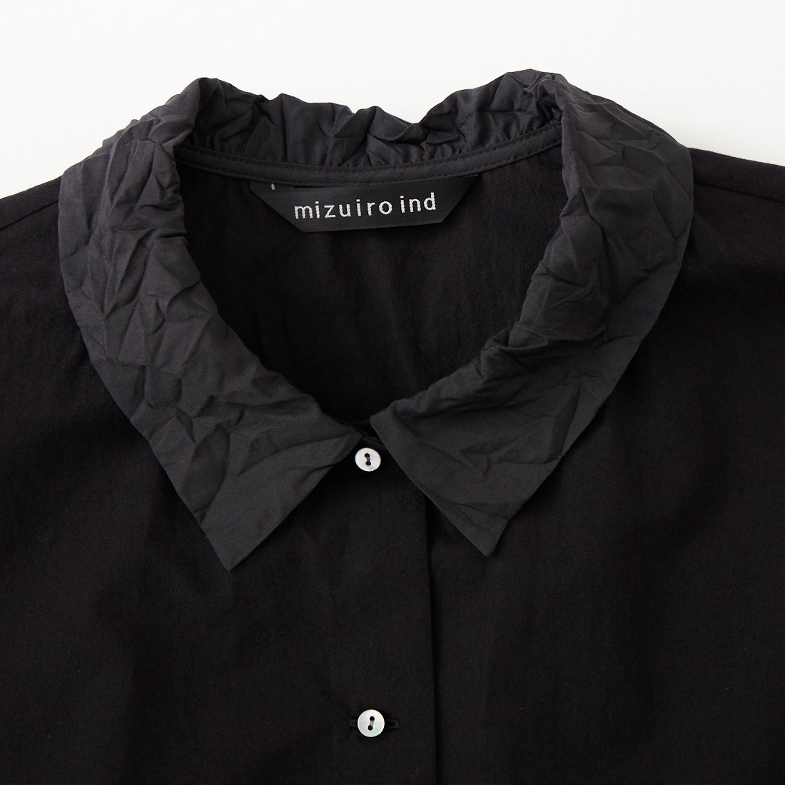 mizuiro ind [ミズイロインド] ワッシャーカラーワイドシャツ [1-230155] 99 BLACK