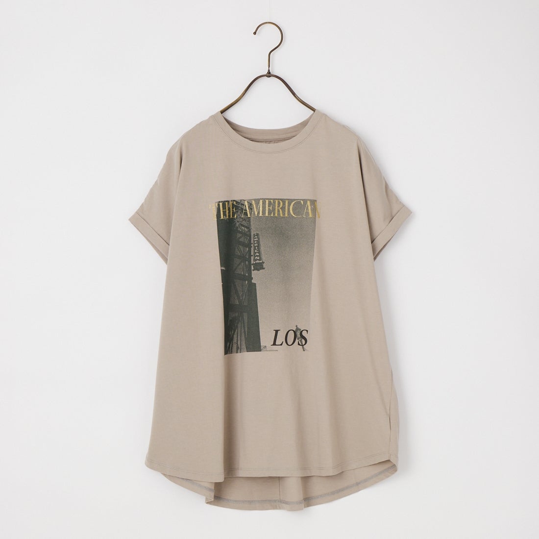 MICA&DEAL × JEANSFACTORY [マイカアンドディール × ジーンズファクトリー] 別注 フレンチスリーブ フォトプリントTシャツ [0126209177-JF] GREIGE