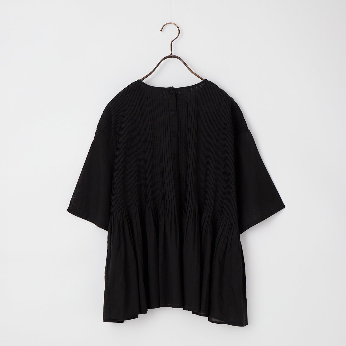 maison de soil [メゾンドソイル] ミニピンタック ハーフスリーブプルオーバー [NMDS26241] 9900 BLACK