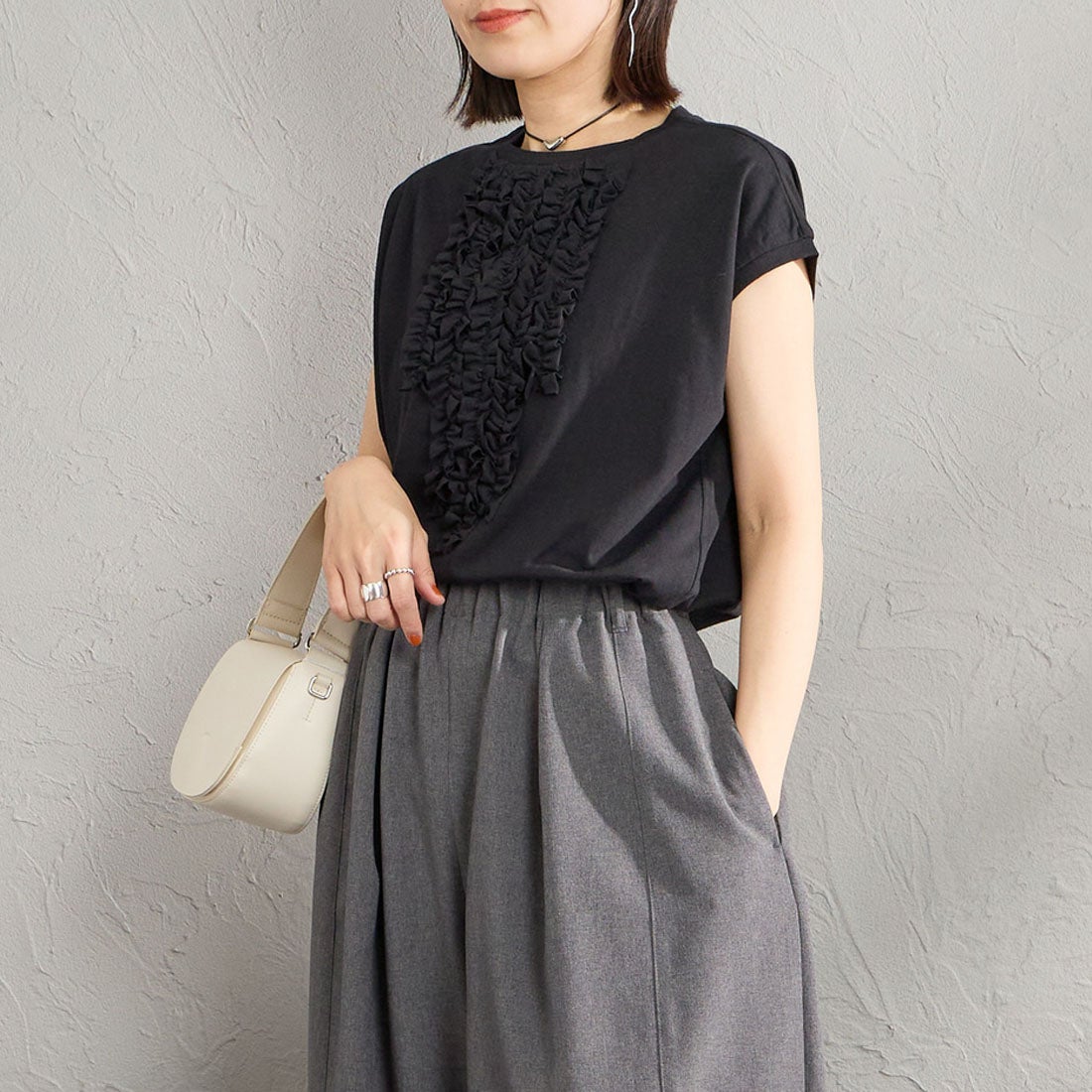 99 BLACK&&モデル身長：160cm 着用サイズ：F&&