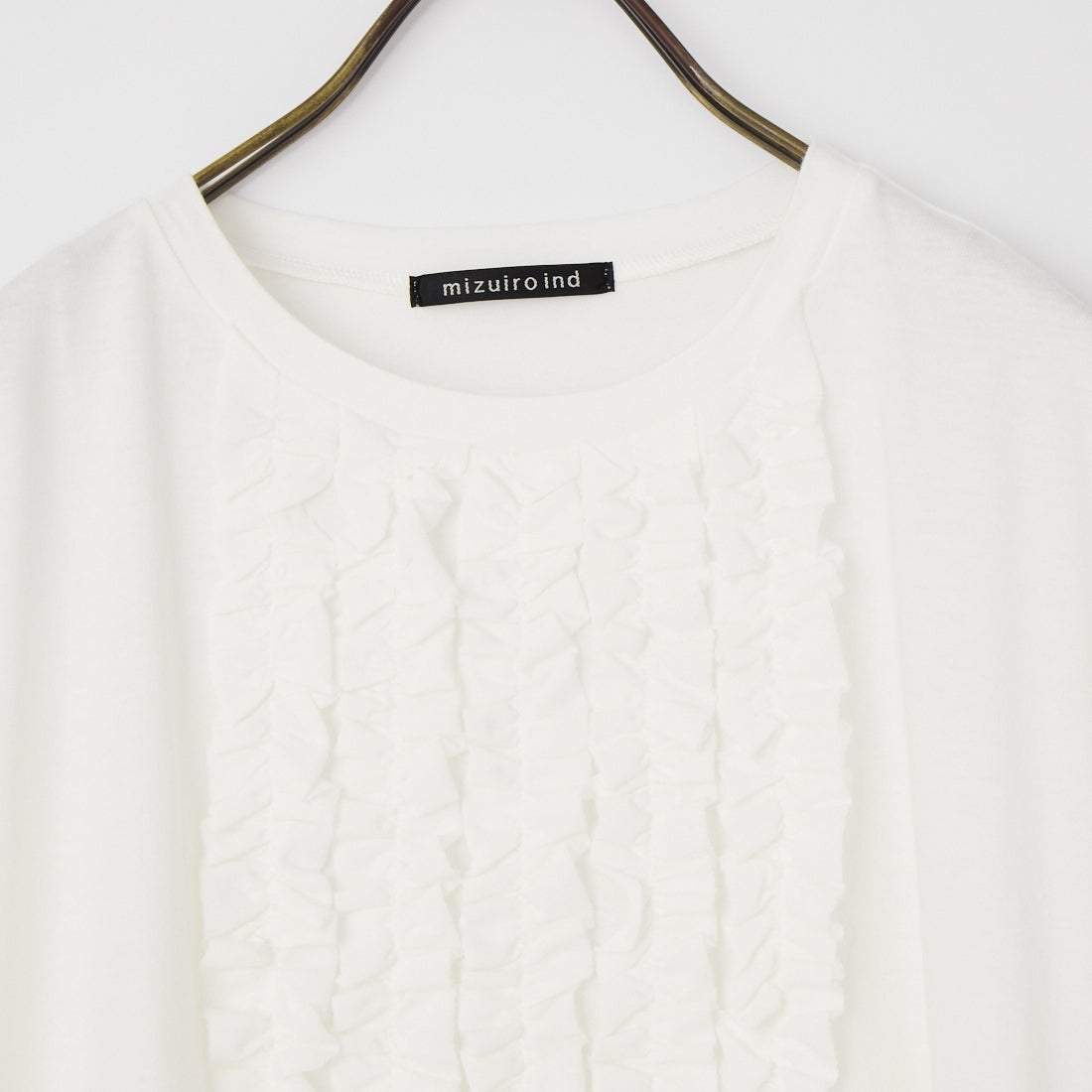 mizuiro ind [ミズイロインド] フレンチスリーブフリルプルオーバー [1-210082] 11 OFF WHI