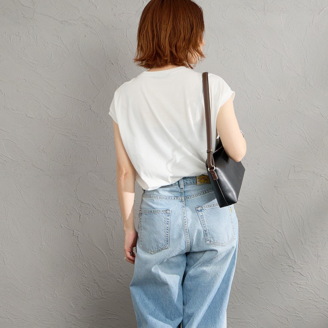 mizuiro ind [ミズイロインド] フレンチスリーブフリルプルオーバー [1-210082] 11 OFF WHI&&モデル身長：158cm 着用サイズ：F&&