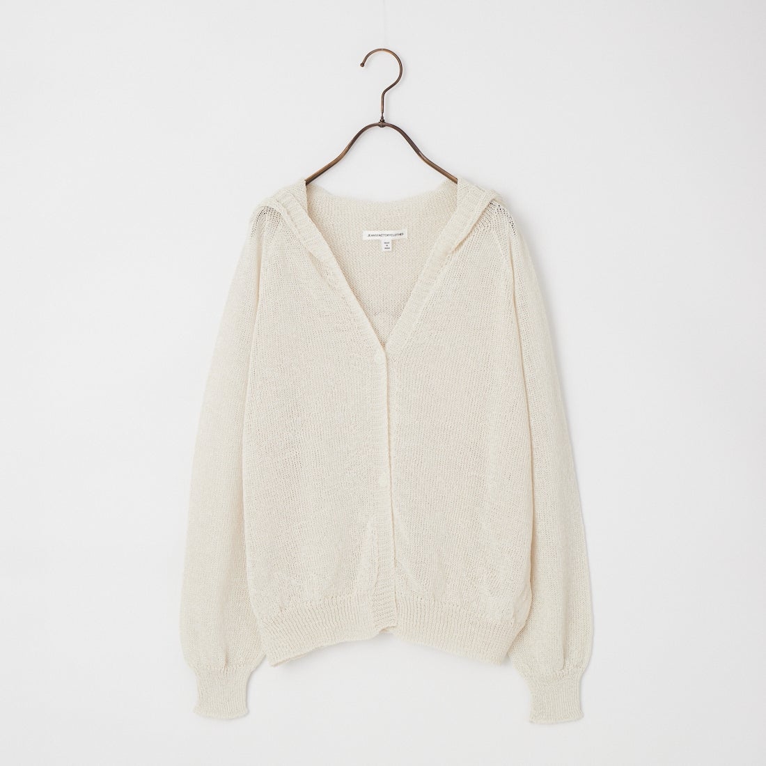 Jeans Factory Clothes [ジーンズファクトリークローズ] ホールガーメント フードカーディガン [113-2065] ｵﾌﾎﾜｲﾄ