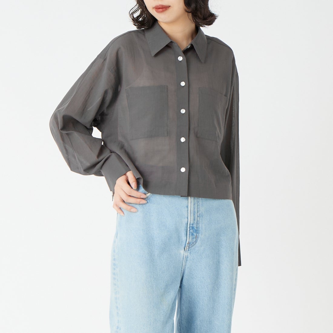 48 CHARCOA&&モデル身長：162cm 着用サイズ：F&&