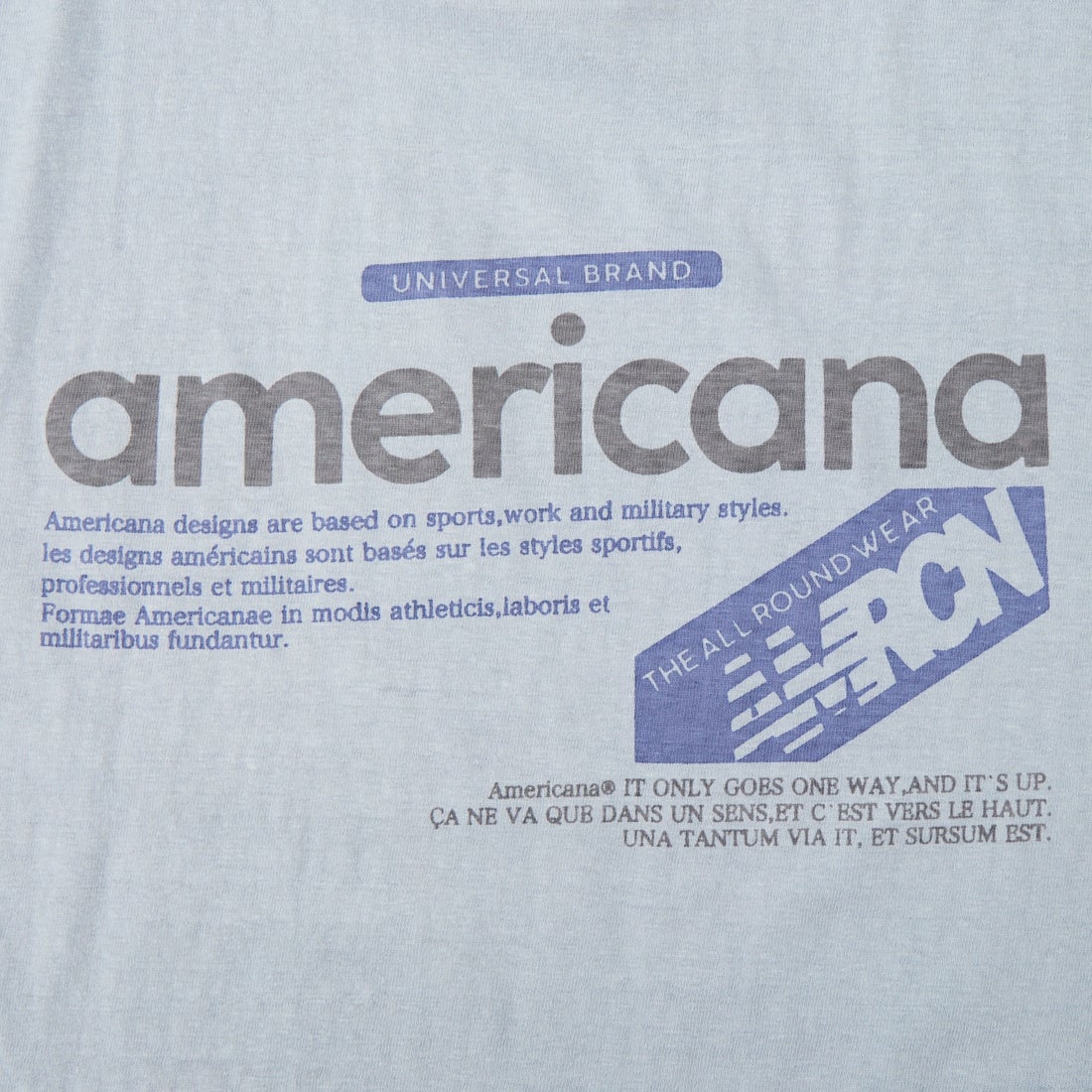 Americana [アメリカーナ] バックプリントTシャツ [BRF-808A-1] ﾌﾞﾙｰｸﾞﾚｰ