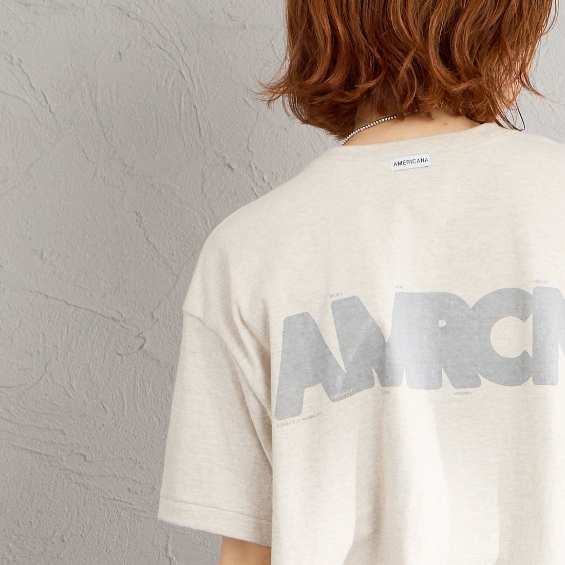 Americana [アメリカーナ] AMERCN バックプリントTシャツ [BRF-808A-2] ｵｰﾄﾐｰﾙ &&モデル身長：158cm 着用サイズ：ONE SIZE&&