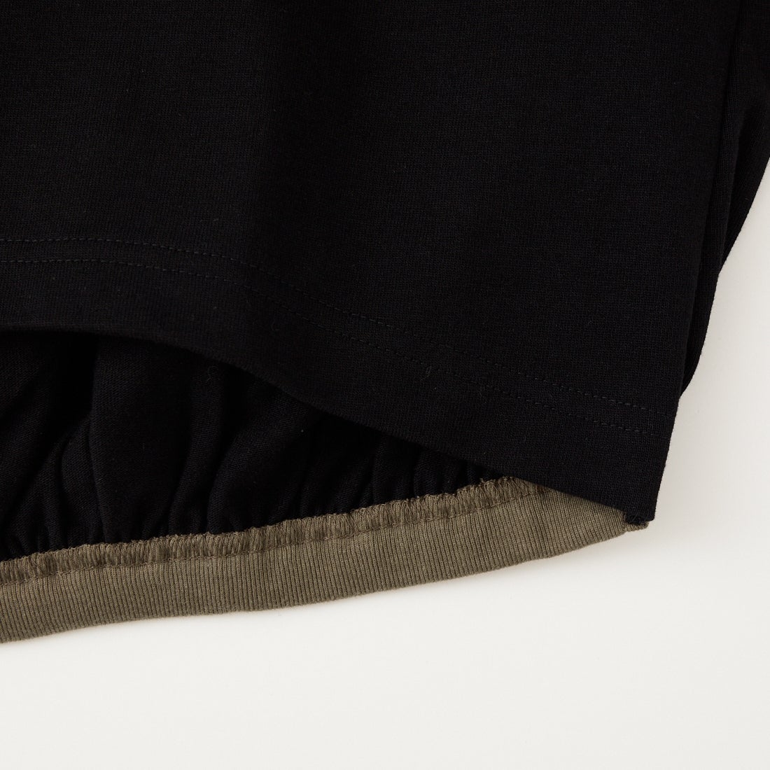 KHA:KI [カーキ] バックヘムラインバスクシャツ [MIL26HCS3477] BLACK/KHAK