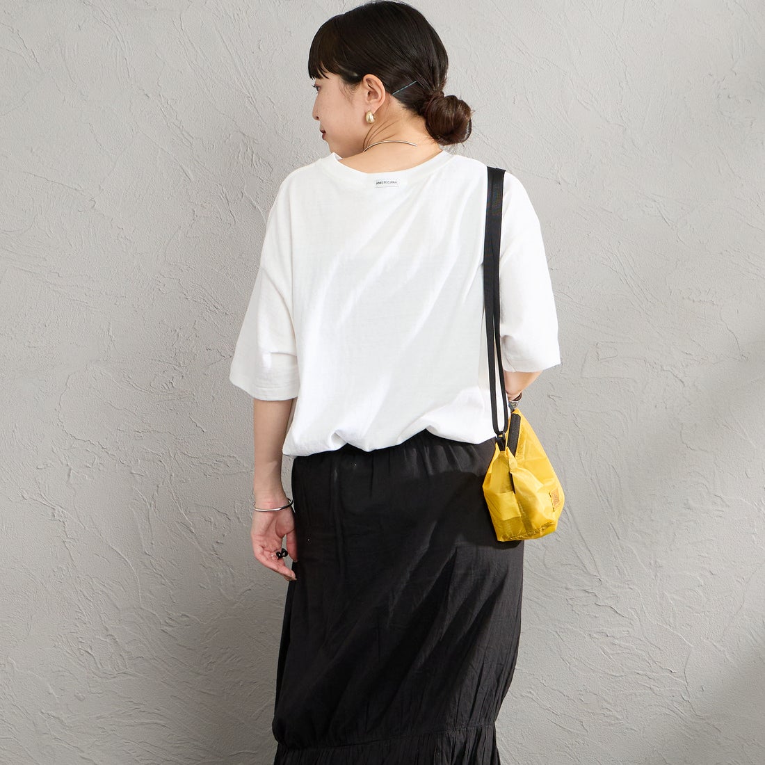 Americana [アメリカーナ] プリントTシャツ [BRF-808A-8] ﾎﾜｲﾄ &&モデル身長：150cm 着用サイズ：ONE SIZE&&