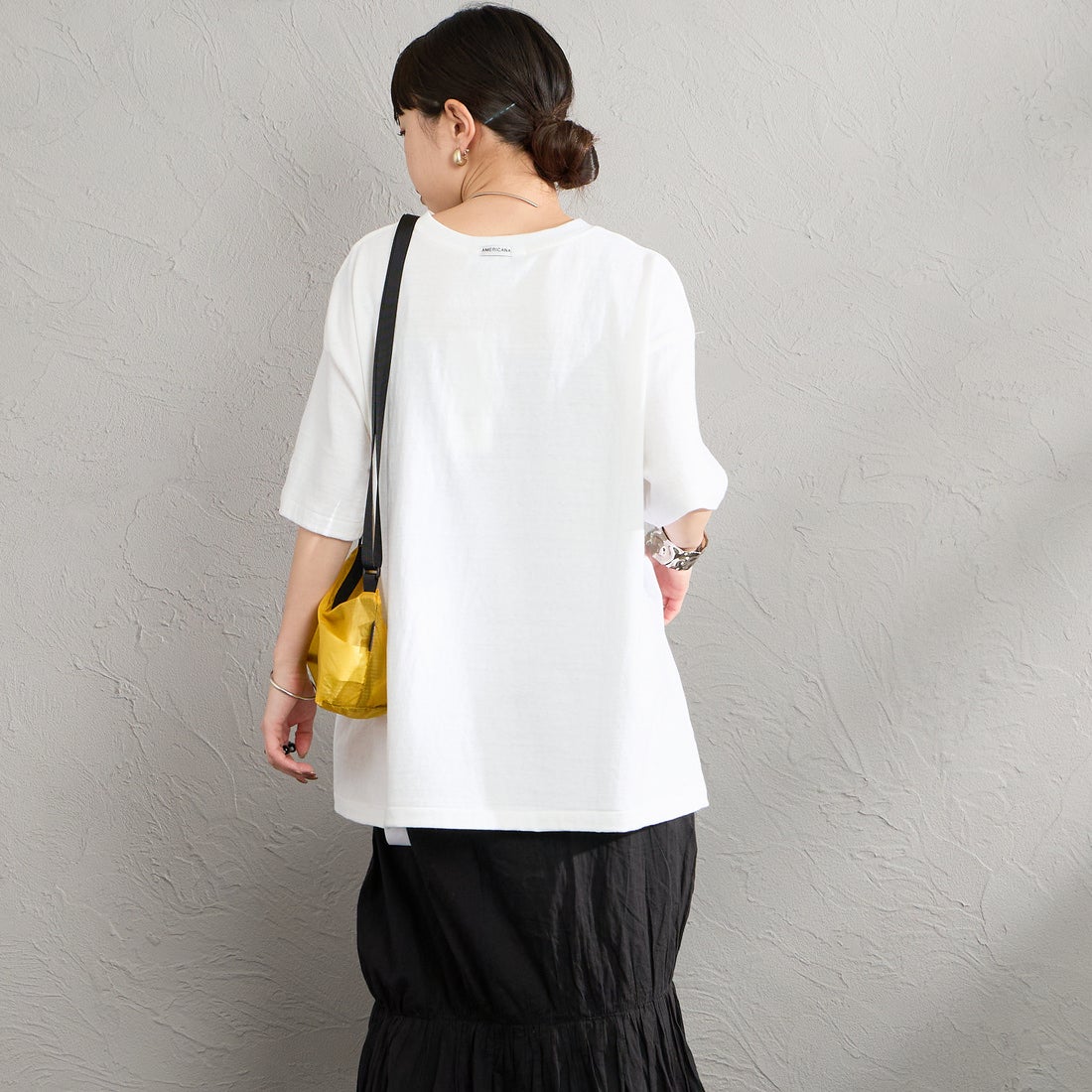 Americana [アメリカーナ] プリントTシャツ [BRF-808A-8] ﾎﾜｲﾄ &&モデル身長：150cm 着用サイズ：ONE SIZE&&