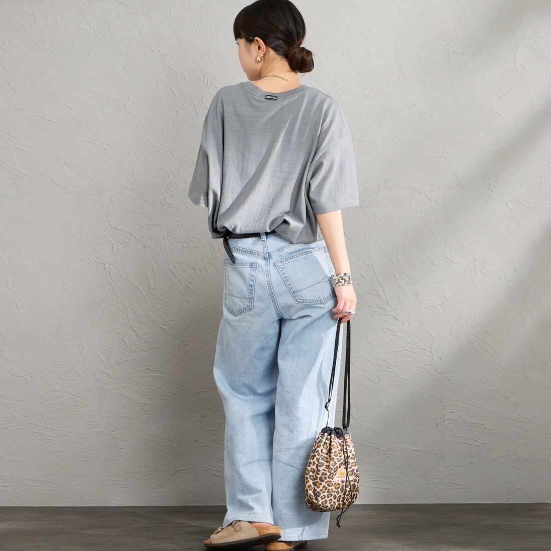 Americana [アメリカーナ] プリントTシャツ [BRF-808A-8] ｸﾞﾚｰ &&モデル身長：150cm 着用サイズ：ONE SIZE&&