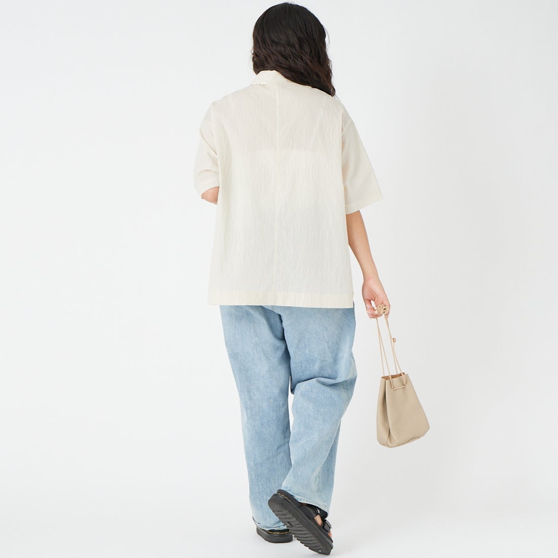 CLOCHE [クロシェ] ストライプシャツ [61285634] ｵﾌ &&モデル身長：162cm 着用サイズ：2&&