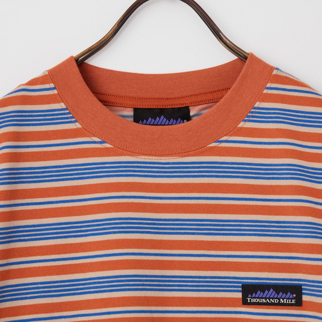 THOUSAND MILE [サウザンド マイル] ショートスリーブ コンパクトボーダーTシャツ [TM261TC00172] 93 ORG/BEG