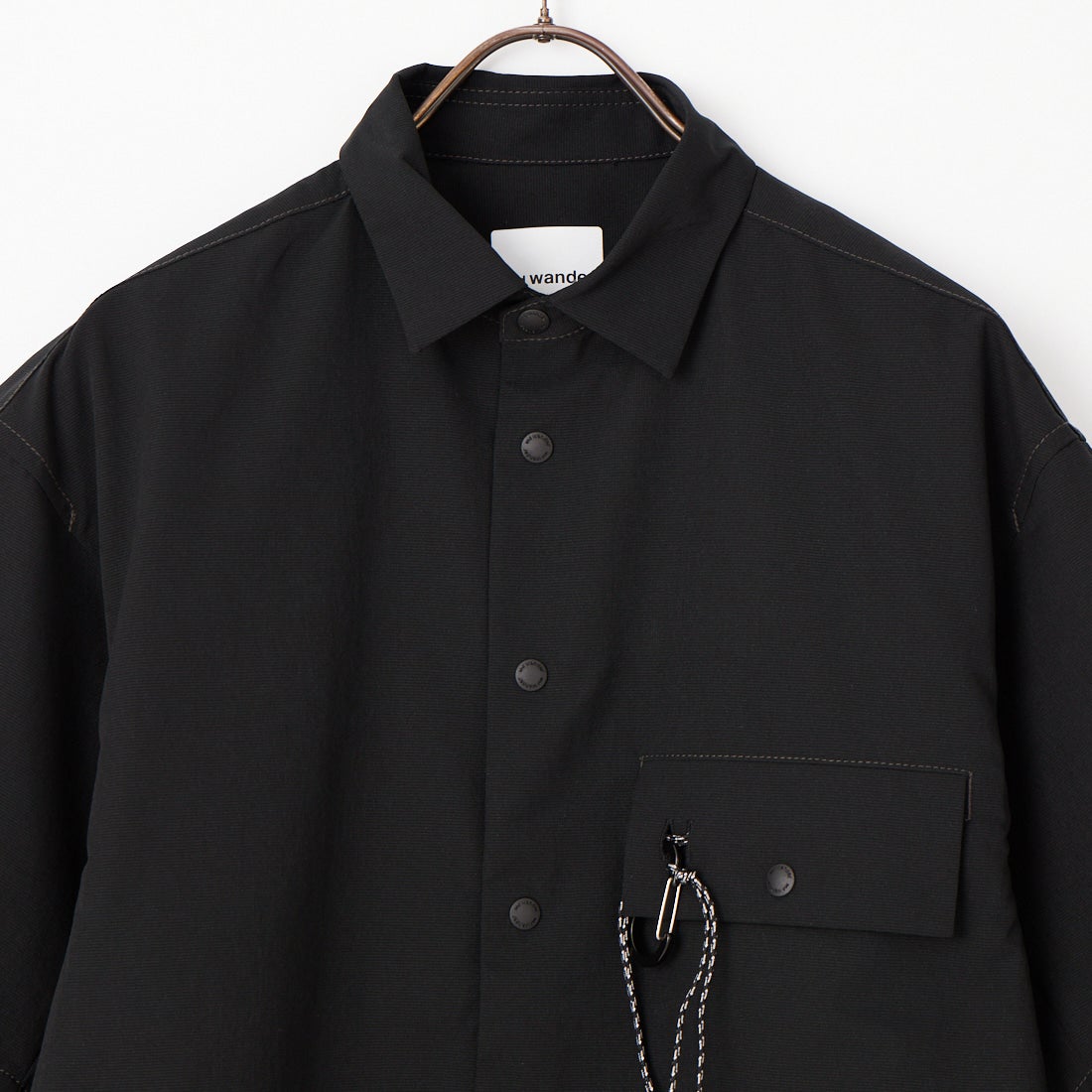 and wander [アンドワンダー] ドライ ブリーザブル 半袖シャツ [5746143025] BLACK