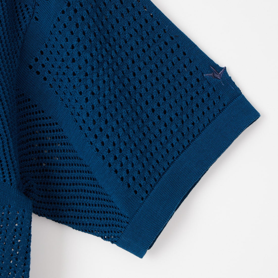 1PIU1UGUALE3 RELAX [ウノ ピゥ ウノ ウグァーレ トレ] ブロック メッシュニット 半袖Tシャツ [USK-26002] SN52 NAVY