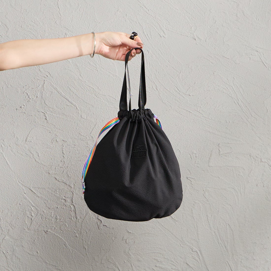 CHUMS [チャムス] シアサッカーストレッチワンピース [CH18-1371] K001 BLACK &&モデル身長：150cm 着用サイズ：WM&&
