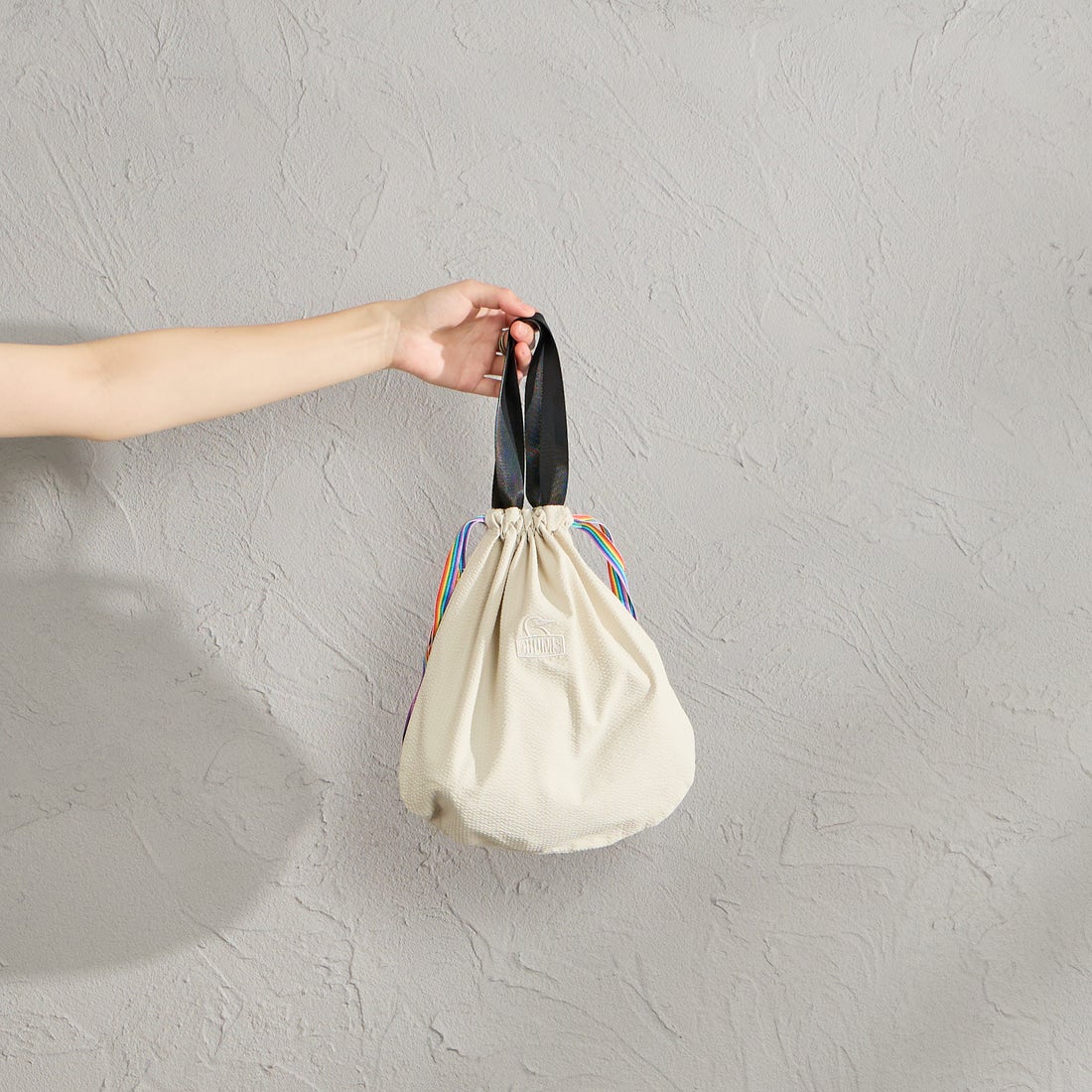 CHUMS [チャムス] シアサッカーストレッチワンピース [CH18-1371] G057 GREIG &&モデル身長：158cm 着用サイズ：WM&&