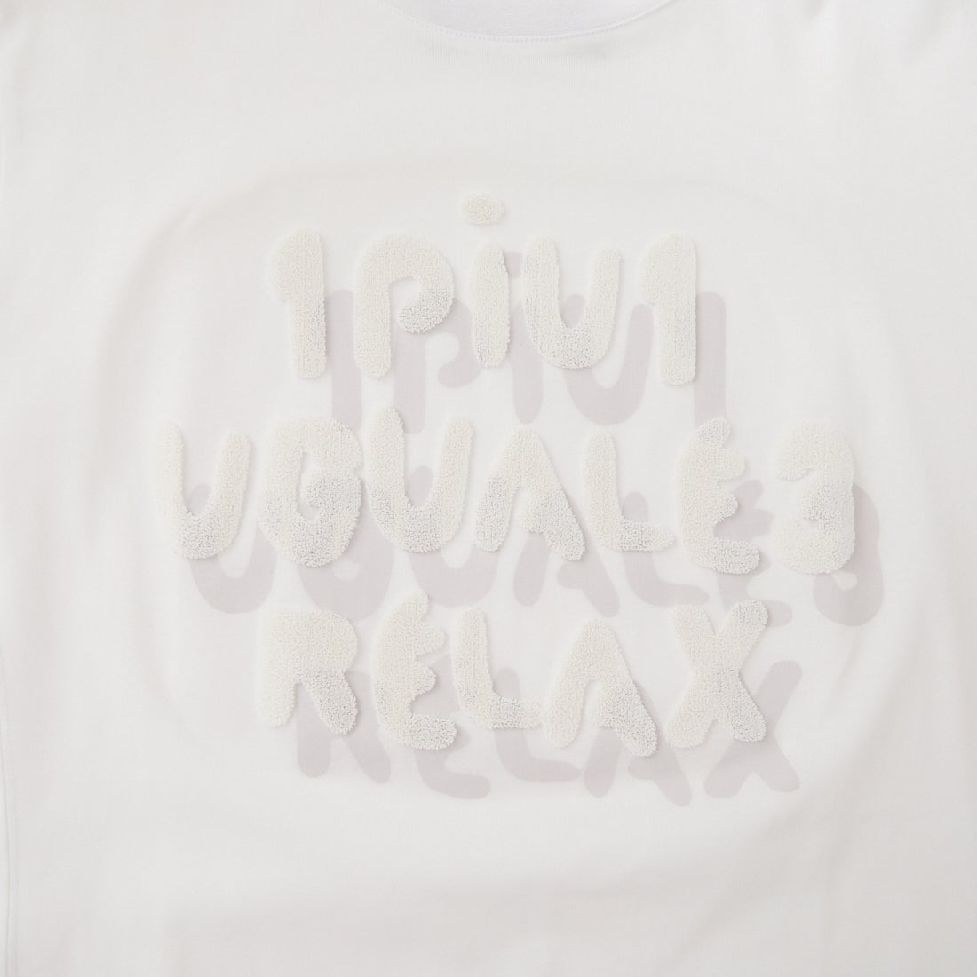 1PIU1UGUALE3 RELAX [ウノ ピゥ ウノ ウグァーレ トレ] シャドウ ロゴ 半袖Tシャツ [UST-26005] SN10 WHITE