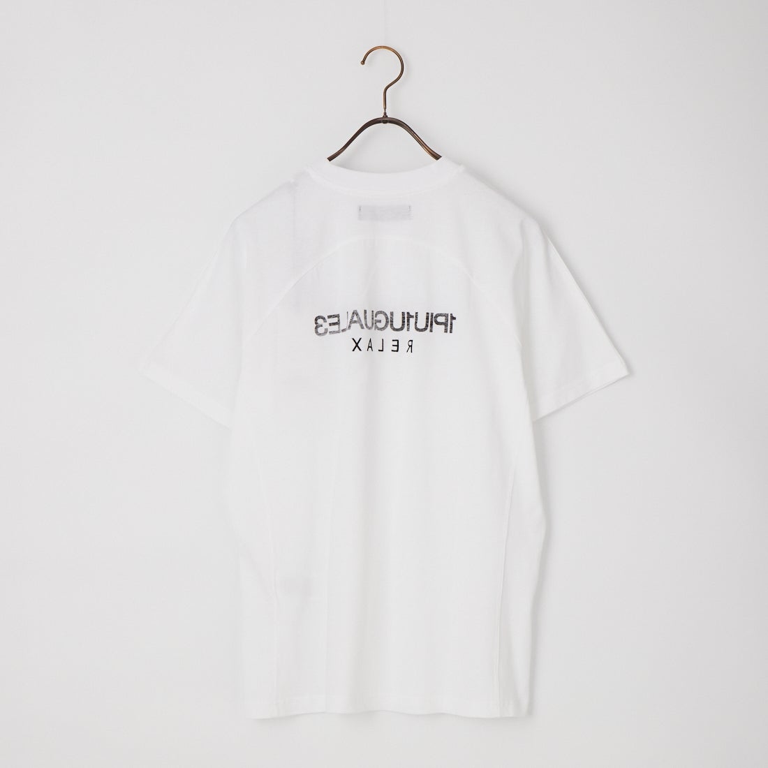 1PIU1UGUALE3 RELAX [ウノ ピゥ ウノ ウグァーレ トレ] リバース ロゴ 半袖Tシャツ [UST-26069] SN10 WHITE