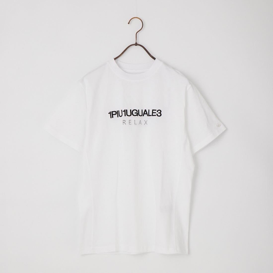 1PIU1UGUALE3 RELAX [ウノ ピゥ ウノ ウグァーレ トレ] リバース ロゴ 半袖Tシャツ [UST-26069] SN10 WHITE