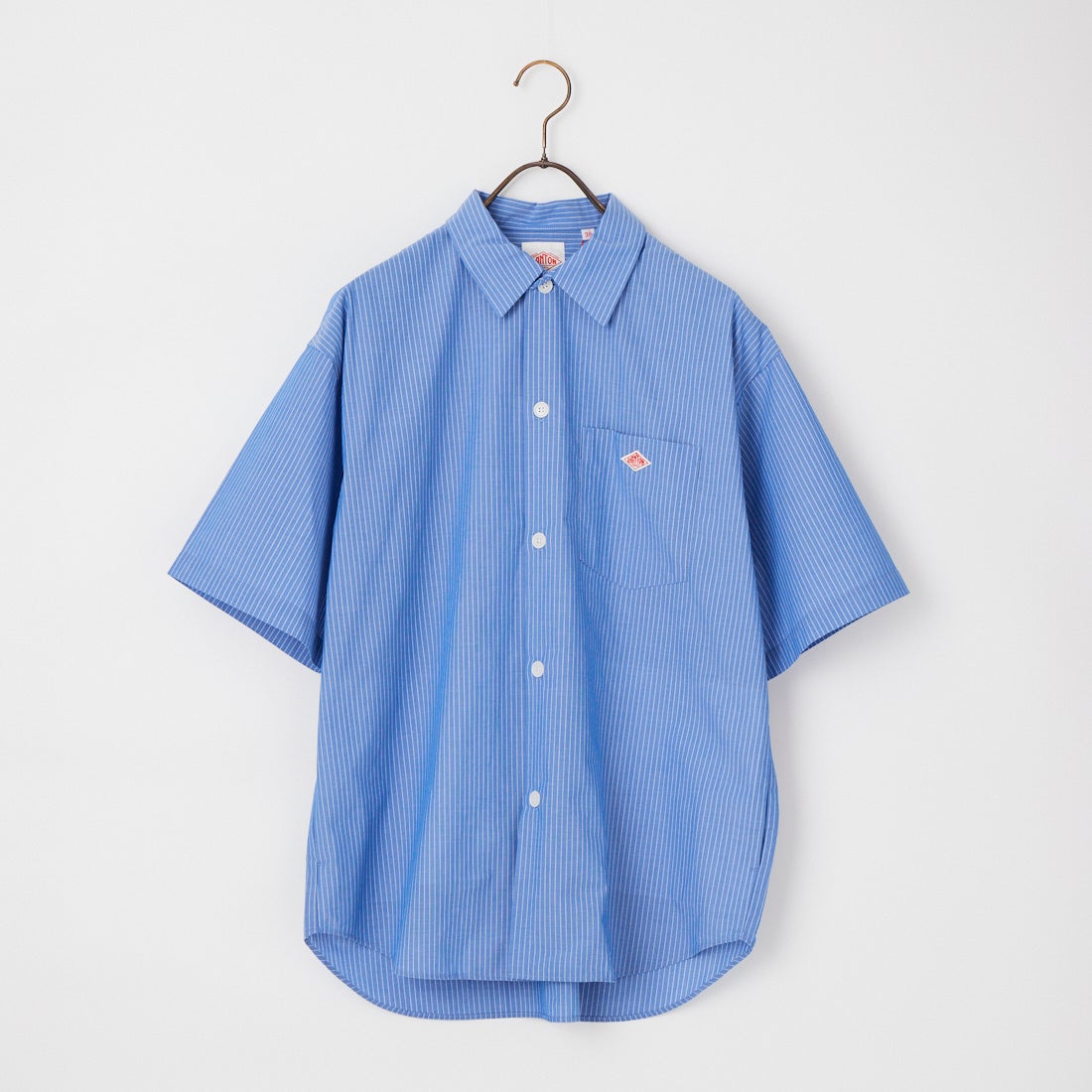 DANTON [ダントン] ポプリン ショートスリーブシャツ [DT-B0434TCV] BLU/WHT ST