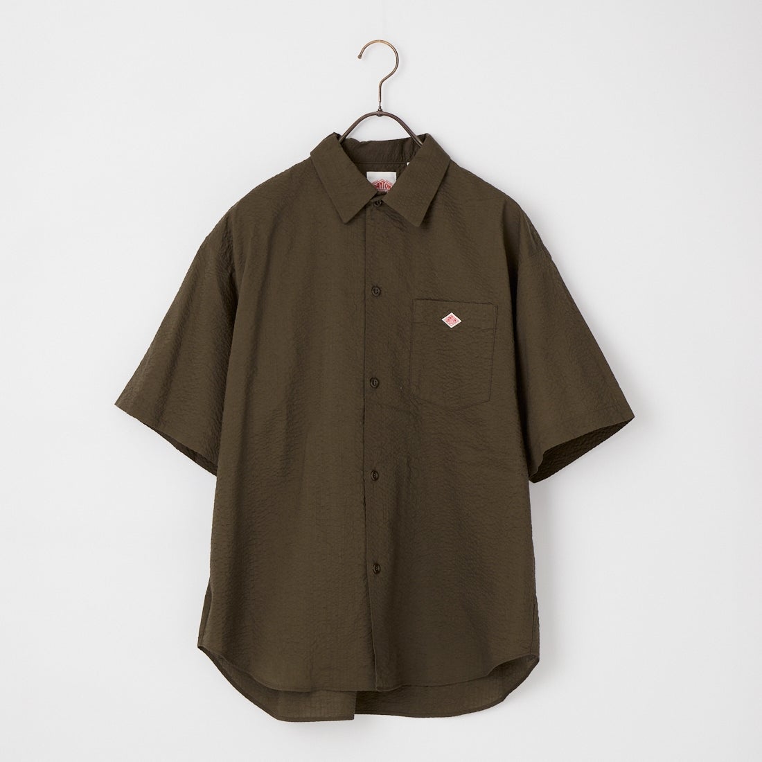 DANTON [ダントン] リンクルフィニッシュ ショートスリーブシャツ [DT-B0434UKK] BROWN