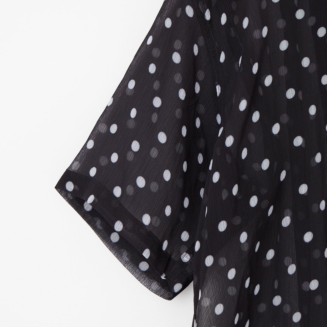 Vincent et Mireille [ヴァンソン エ ミレイユ] シアーオープンカラーシャツ [VM261PC11042] 93 BLK/OW