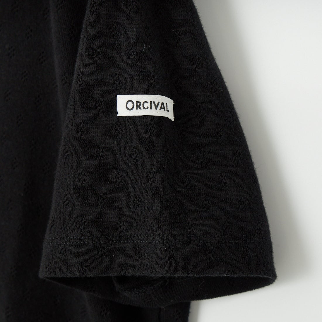 ORCIVAL [オーシバル] パターンメッシュ クルーネックTシャツ [OR-C0527OWE] BLACK