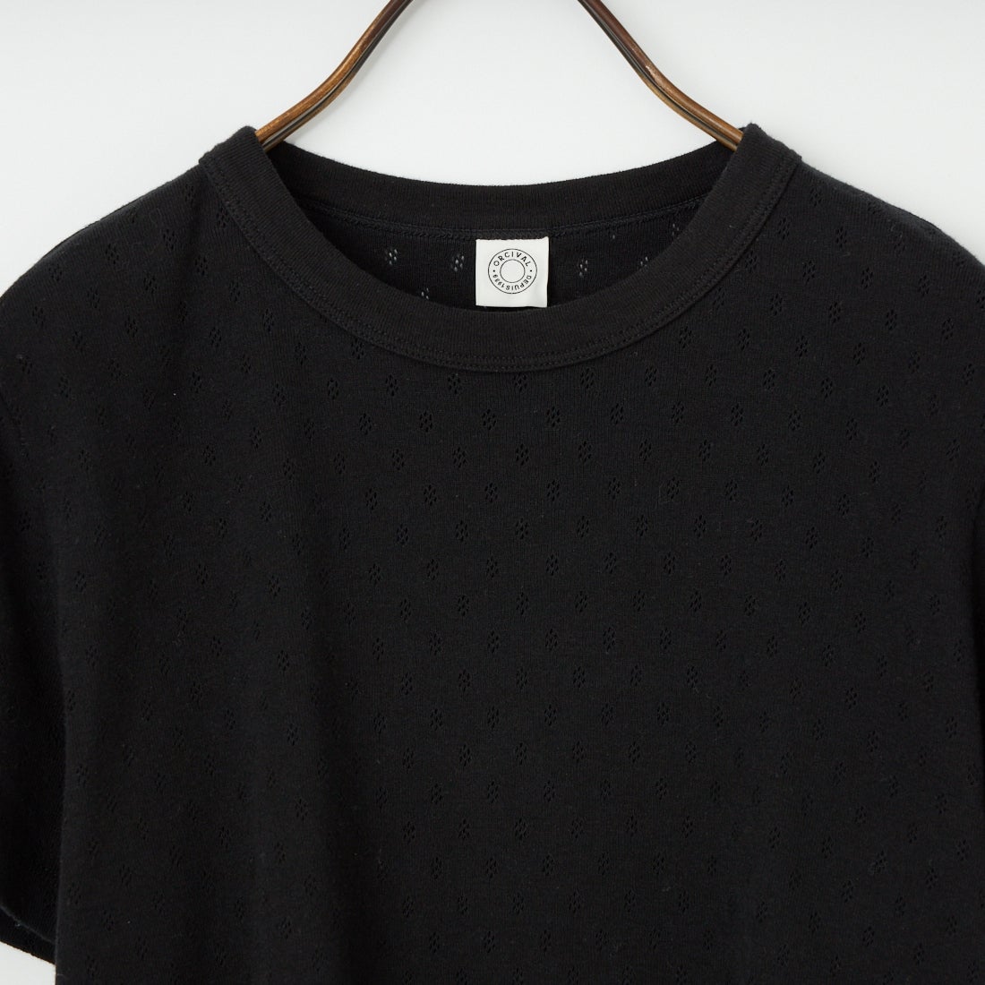 ORCIVAL [オーシバル] パターンメッシュ クルーネックTシャツ [OR-C0527OWE] BLACK