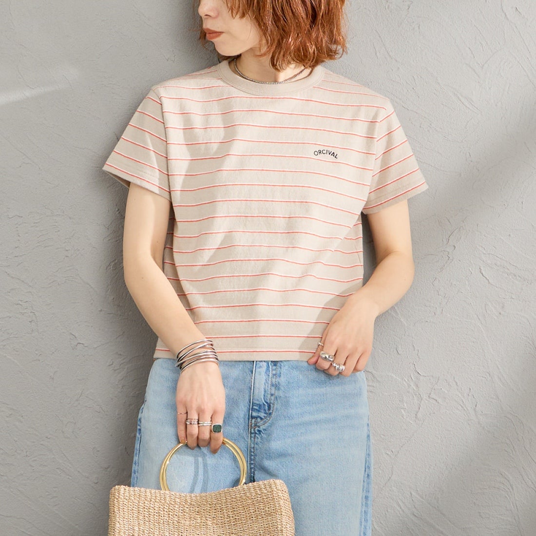 GRE/RED/WH&&モデル身長：158cm 着用サイズ：2&&