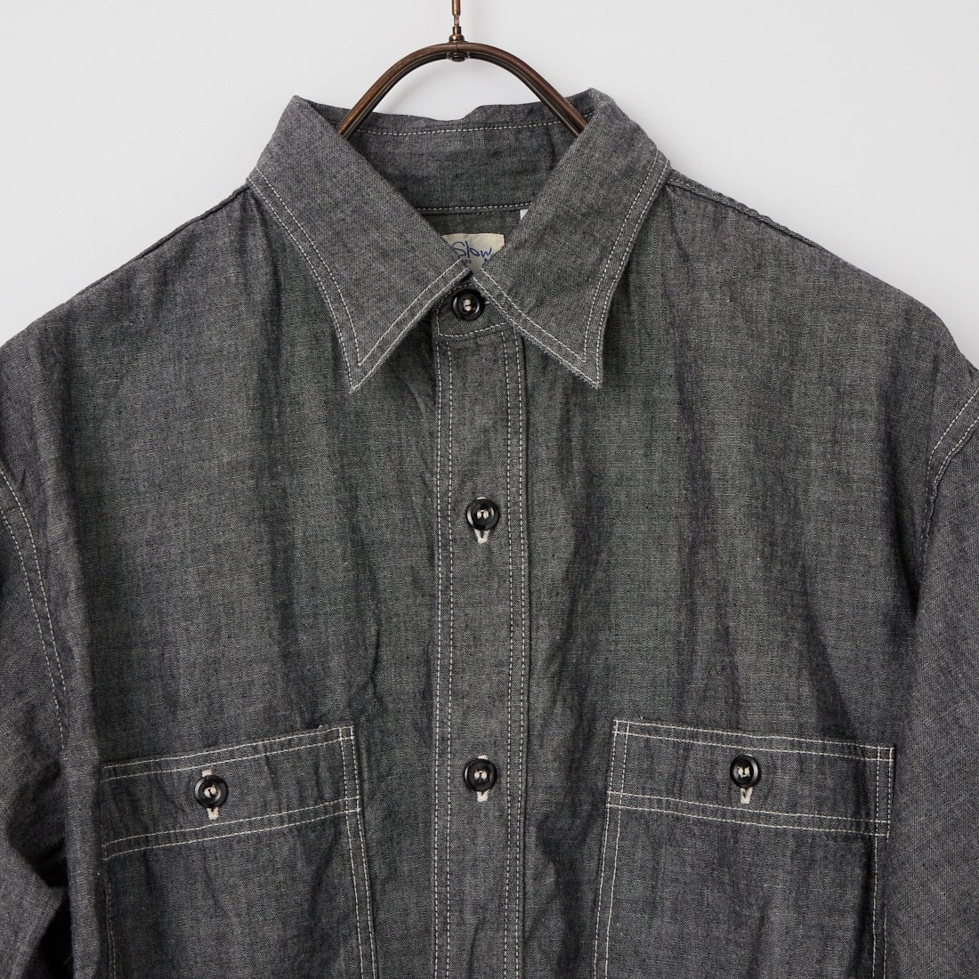 orSlow [オアスロウ] リラックスフィット ブラックシャンブレーシャツ [01-8270] 61 BLACK