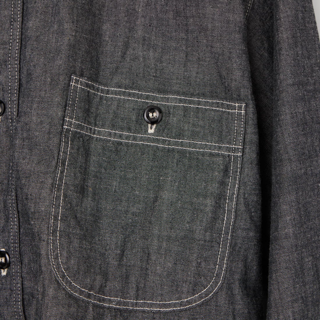 orSlow [オアスロウ] リラックスフィット ブラックシャンブレーシャツ