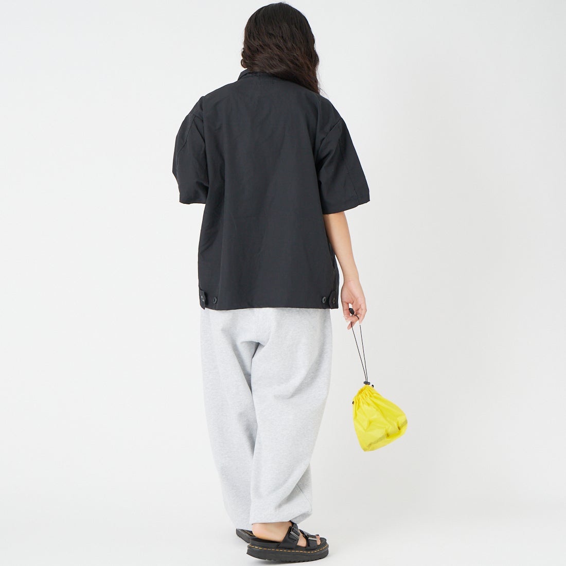 ODDMENT [オッドメント] カスタム タクティカルショートスリーブシャツ [CUSTOM-TACTICAL-SS] BLACK &&モデル身長：162cm 着用サイズ：L&&