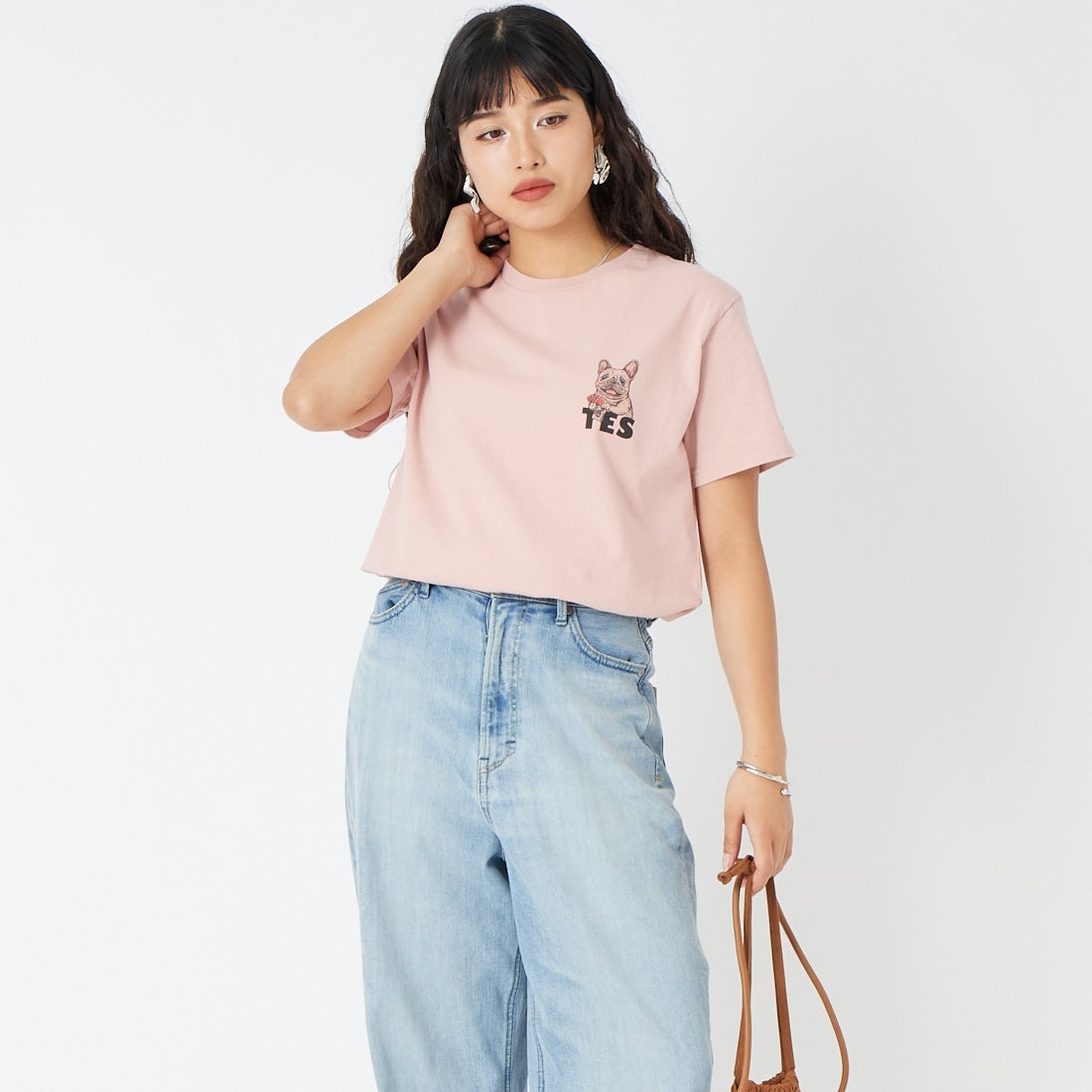 The Endless Summer [エンドレスサマー] JOKER Tシャツ [FH-26574327] 15 PINK &&モデル身長：162cm 着用サイズ：S&&