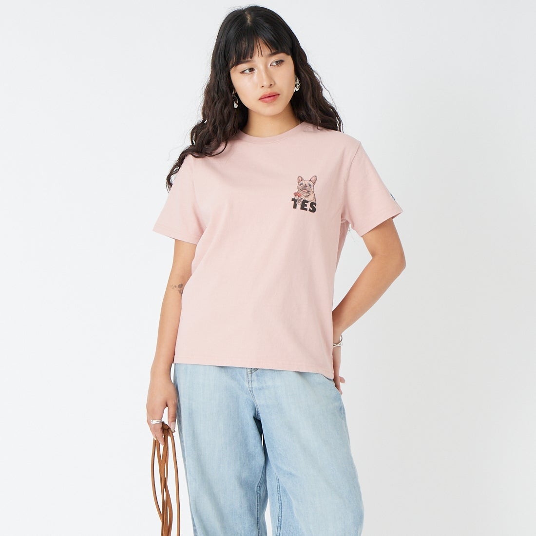 The Endless Summer [エンドレスサマー] JOKER Tシャツ [FH-26574327] 15 PINK &&モデル身長：162cm 着用サイズ：S&&