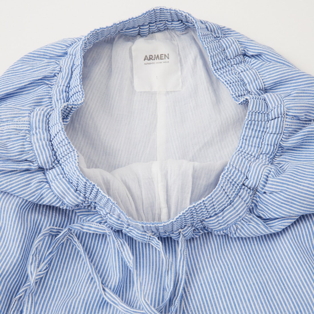 ARMEN [アーメン] シアサッカー ギャザーイージーパンツ [INAM2505S] 3490 BLU/S