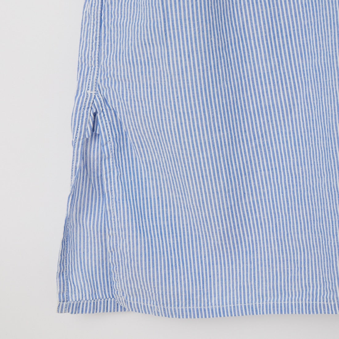 ARMEN [アーメン] シアサッカー ワークギャザーバンドカラーシャツワンピース [INAM2633S] 3490 BLU/S